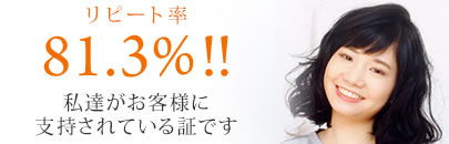 リピート率81.3％私たちがお客様に支持されている証拠です。